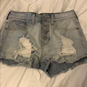 Light Ripped Jean Shorts